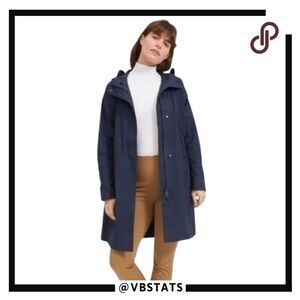 Everlane Women's The City Hooded Snap Zip Anorak Rain Jacket Navy‎ Blue Size XXS